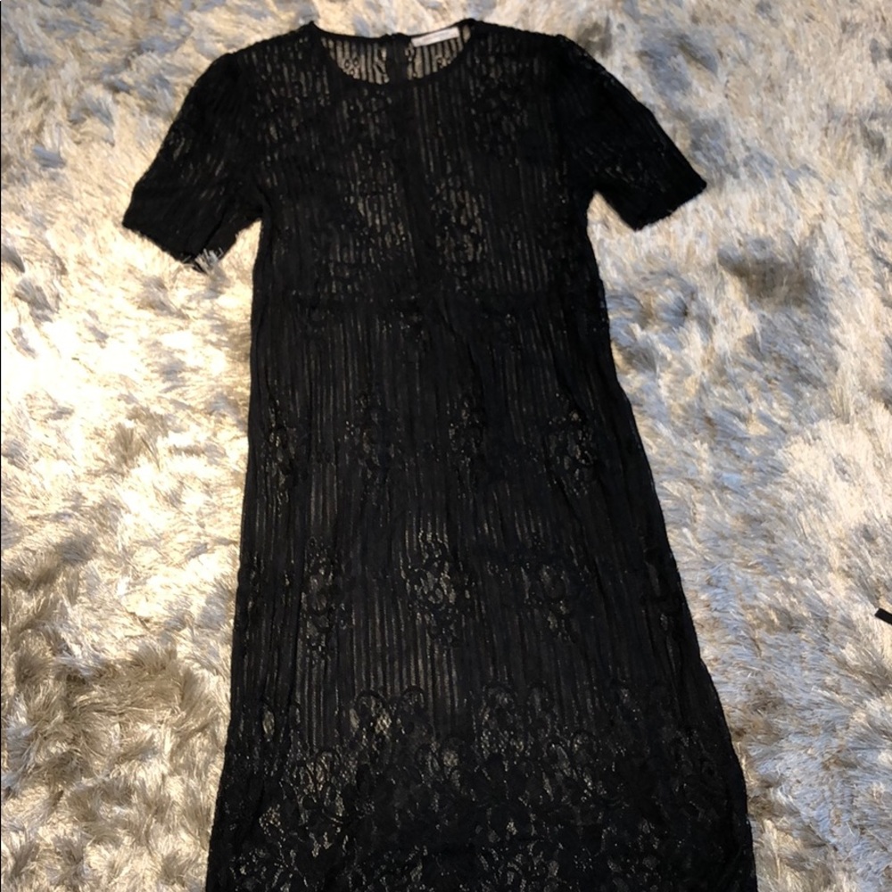 Zara Black lace sheer dress